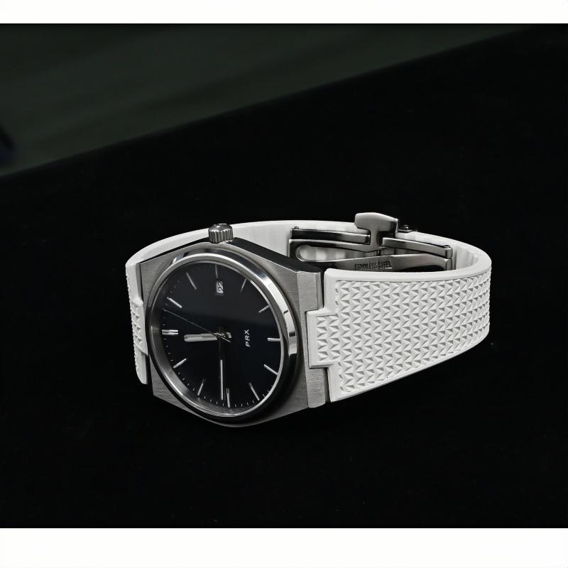 Pro hodinky Tissot PRX T137 FKM 11mm 12mm pánské dámské řemínek na hodinky z fluorokaučuku náramek s rychloupínací skládací sponou řemínek na zápěstí