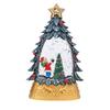 Christmas Snow Ball Lantern Lighted Santa And Christmas Tree Scene Glittering Water Snow Ball Decoration for Home Desktop Decor