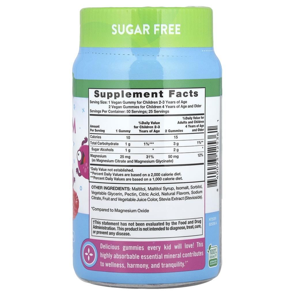 Nature's Truth Just 4 Kidz, Magnesium Gummies, Delicious Mixed Berry, 50 Gummies