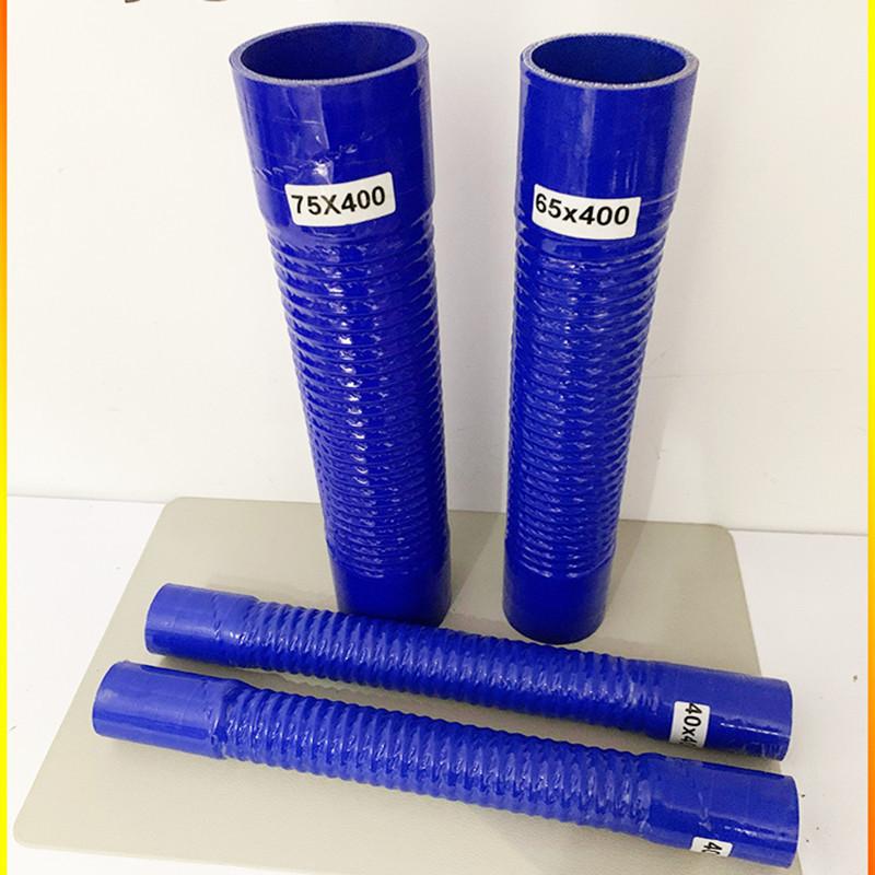 Lenght 400mm Blue SiliconeSteel Wire Corrugated Hose High Temperature Resistant Air Filter Pipe, Turbocharger Intake Pipe