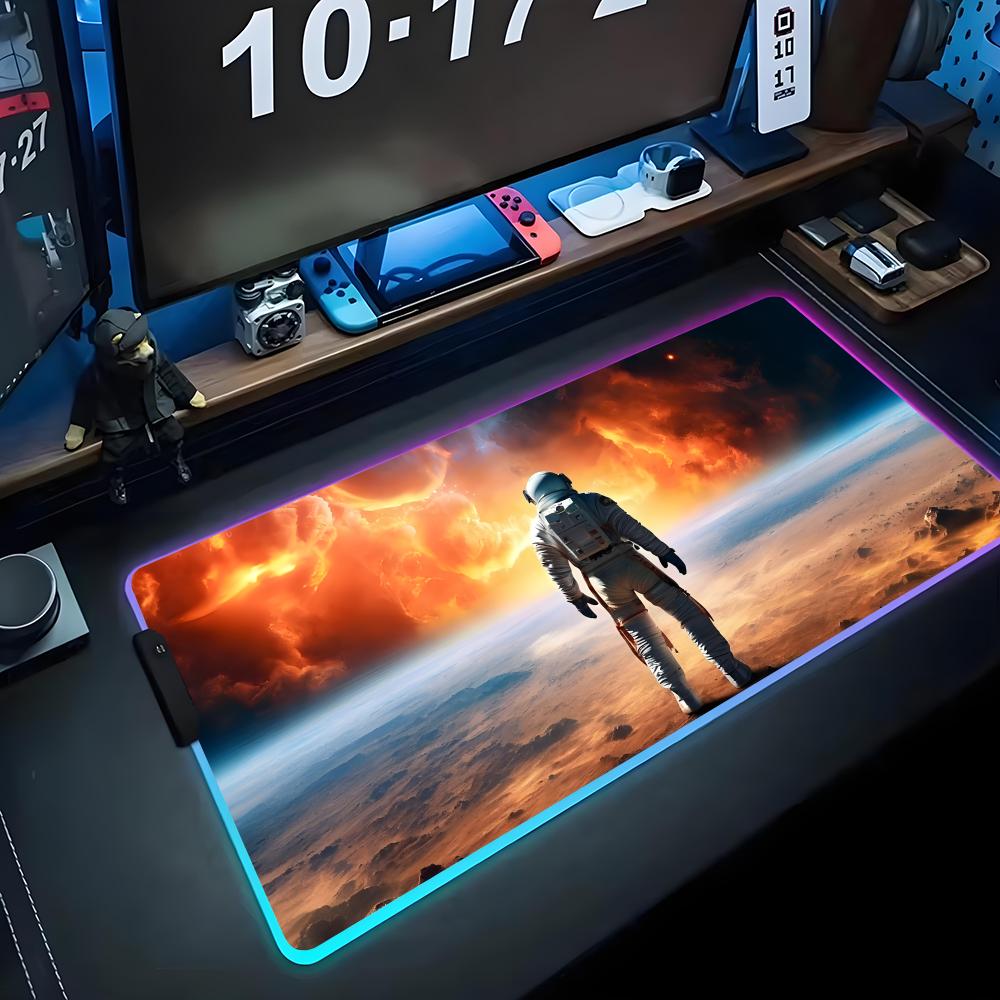 space astronaut Mouse Pad RGB Gaming Mousepad Big LED Pad PC Desk Mat Luminous Mouse Pad Large Keyboard Mats Table Rug With