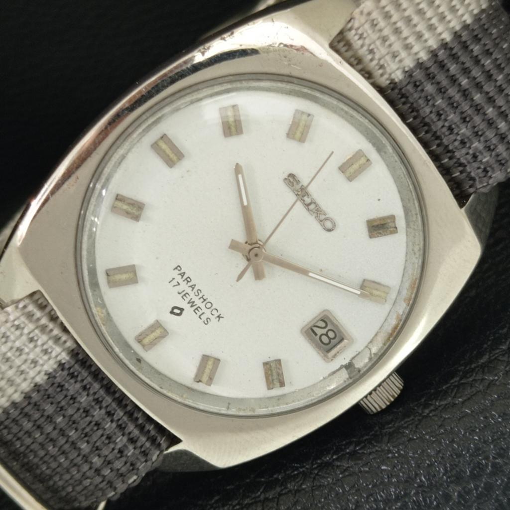VINTAGE SEIKO HAND-WINDING JAPAN 6602B MENS WHITE COLOR DIAL WATCH a706430-1