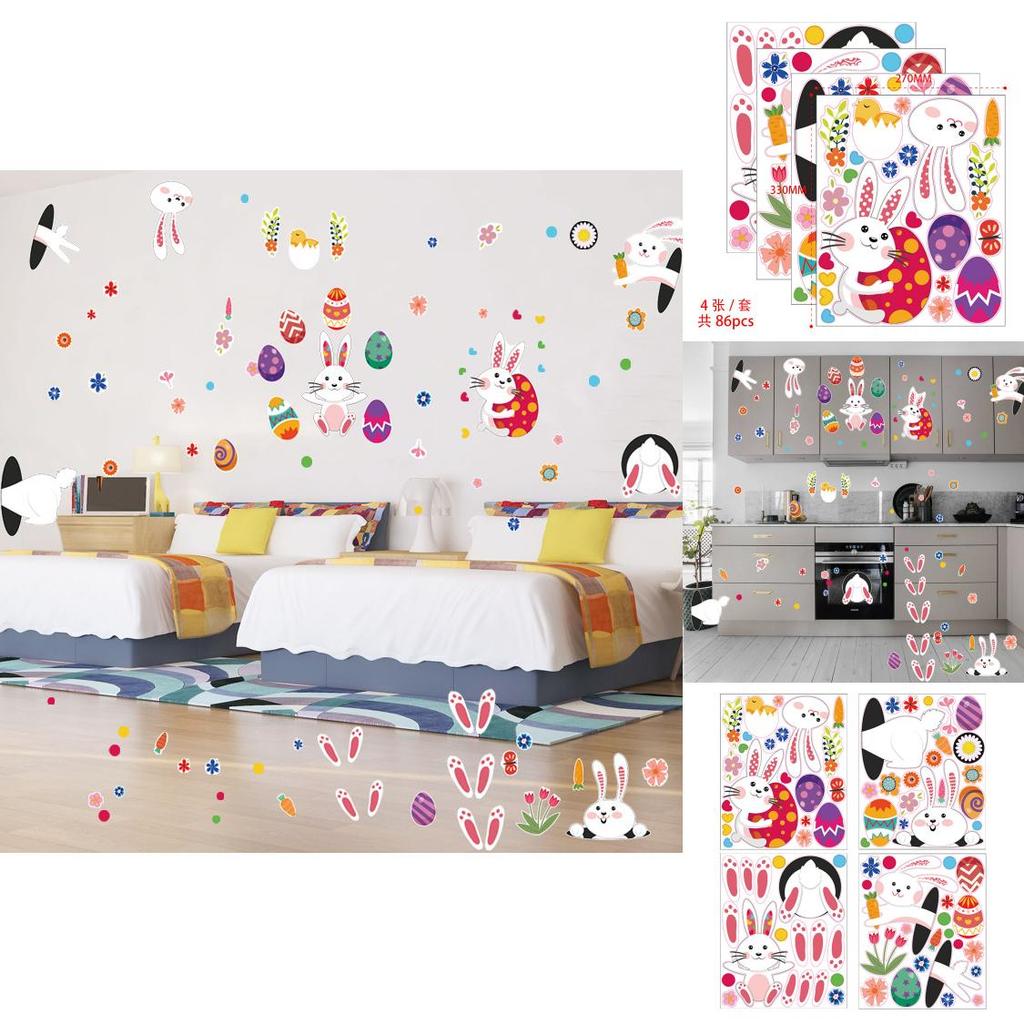 Colorful Easter Egg Bunny Chick Gift Party Decor Stickers For Kids Diy Crafting