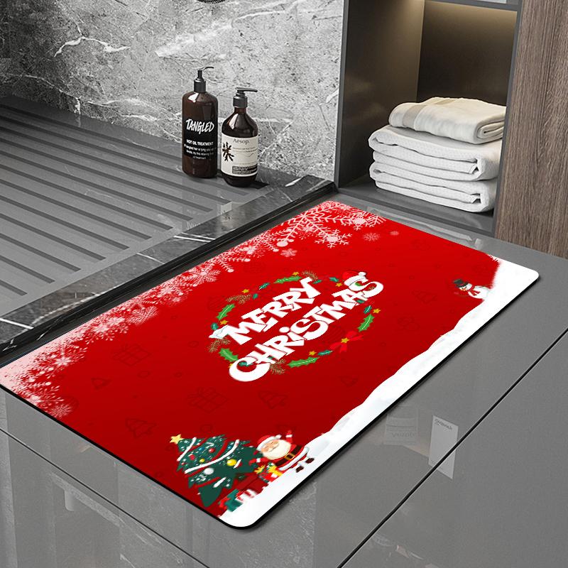 SANFAN Customizable Christmas Multipurpose Floor Mat Doorway Bath Mat Kitchen Mat