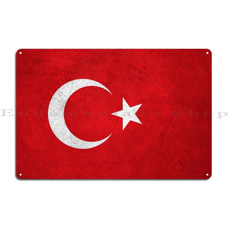 

Flag Of Turkey On Wall Metal Sign Cinema Kitchen Iron Wall Cave Party Tin Sign Poster 20x30cm（7.8x11.8inch）