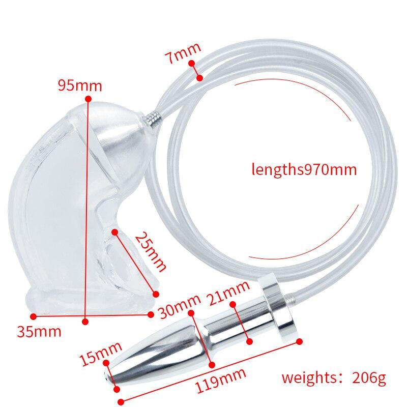 Enema Cleaning Anal Plug Penis Bondage Set Male Masturbator Adult Sex Toy Penis Cage Slave Gay BDSM Chastity Cock Ring