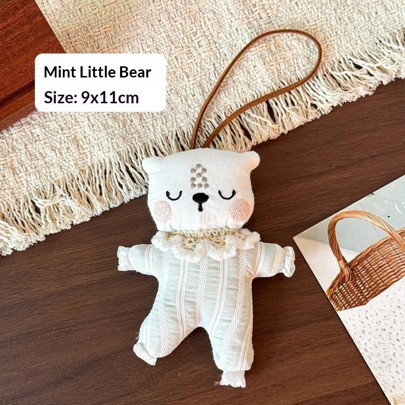 Cute Fabric Bunny Cartoon Pendant Cute Bag Charm Practical Handmade Fabric Key Chain For Car Rearview Mirror Backpack