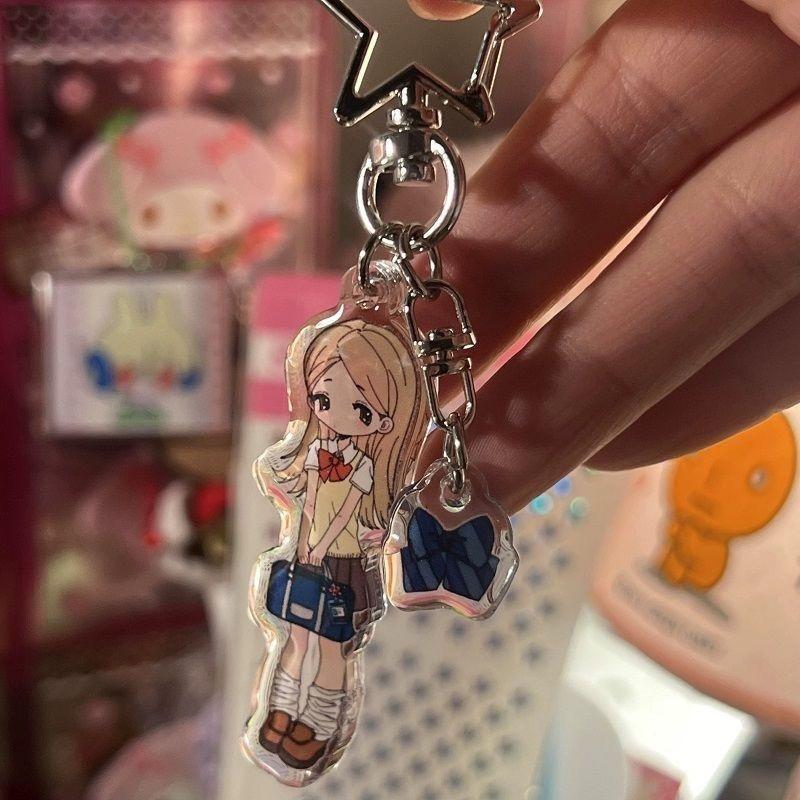 Anime Gyaru Gal Cosplay Keychain Keyring Kawaii JK Lolita Girls Students Acrylic Key Chain 2Pcs/set Bag Accessory Ornament Gift