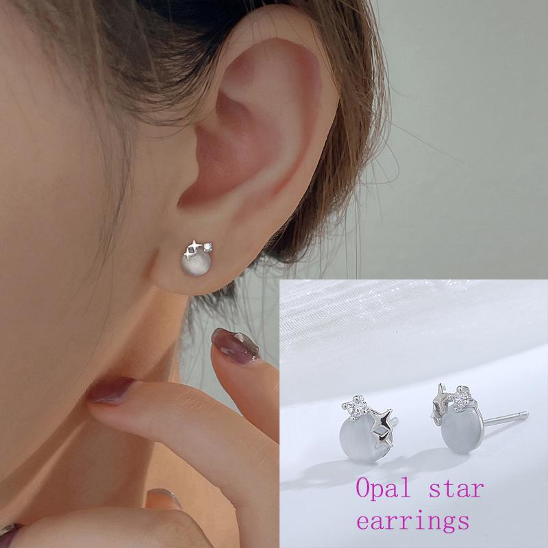 VENTFILLE 925 Stamp Silver Color Star Earrings for Women Crystal Jewelry Girls Birthday Gift Dropship Wholesale