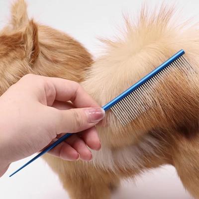 Edelstahl Haustier Flohkamm Praktisch Bunt Rostfrei Hund Pflegekamm Dichte Zähne Haustier Haarkamm Reinigung
