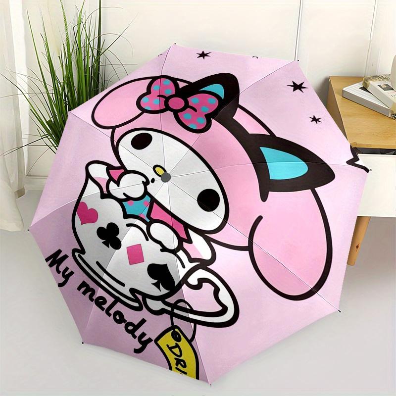

My Melody, Drink Me Automatic Opening and Closing Parasol Compact Travel Umbrella with 8 Ribs for Women and Men Ideal Birthday/Christmas Gif