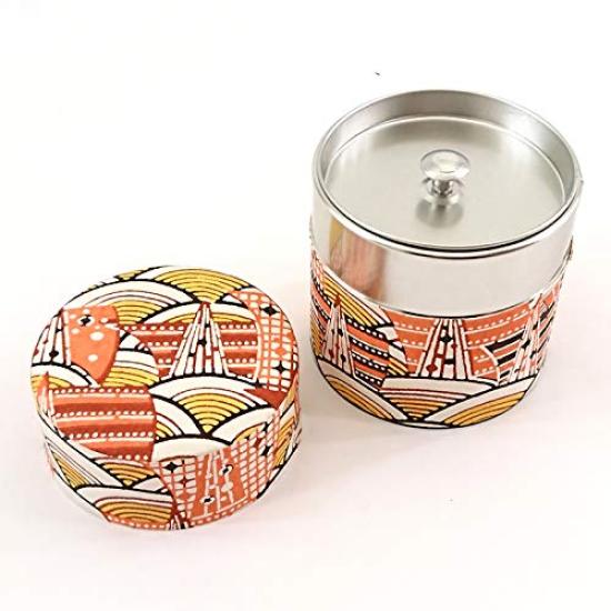 Yamako Haikara-san Tea Caddy, Small, Modern Seigaiha Pattern, 88088