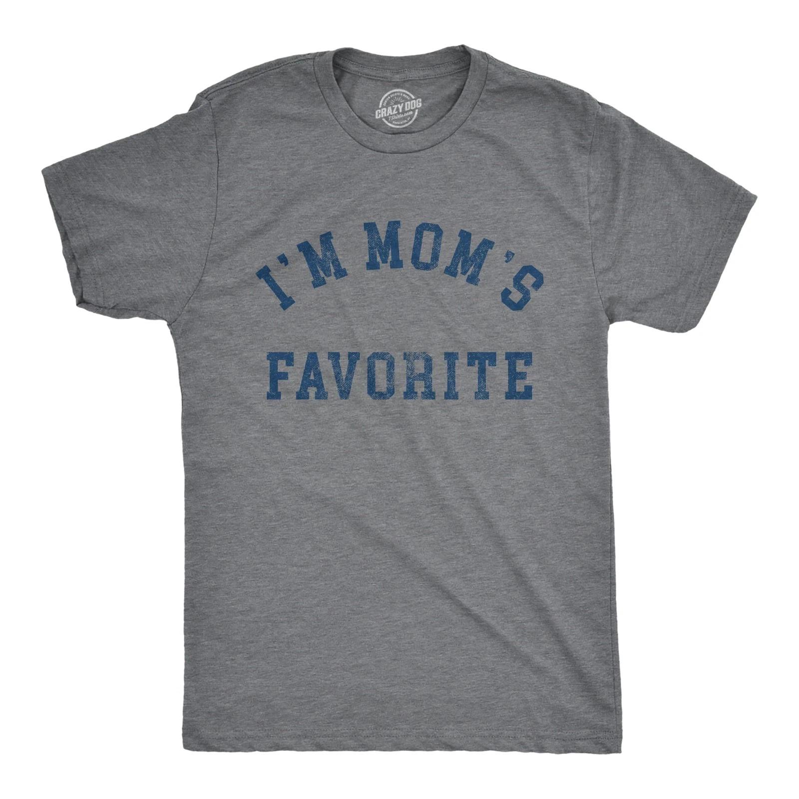 Mens Im Moms Favorite T Shirt Funny Family Sibling Children Joke Tee for Guys L