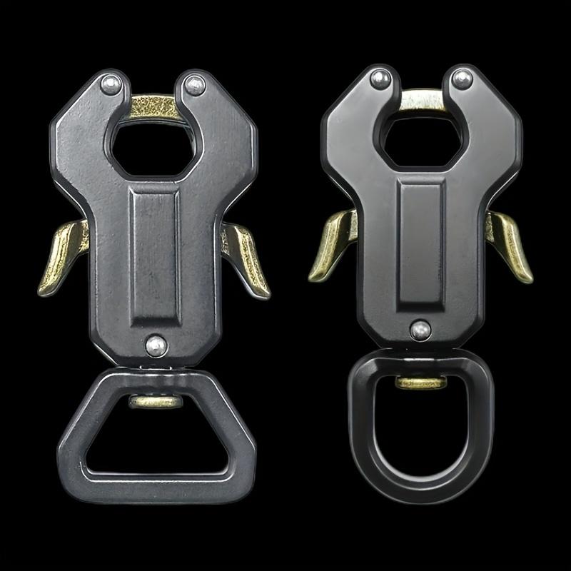 Clipe de Metal com Acabamento Dourado, Liberação Rápida, Resistente à Ferrugem, Design de Sapo para Camping, Caminhadas, Aventuras ao Ar Livre, Preto, Acessórios de Camping, Equipamento