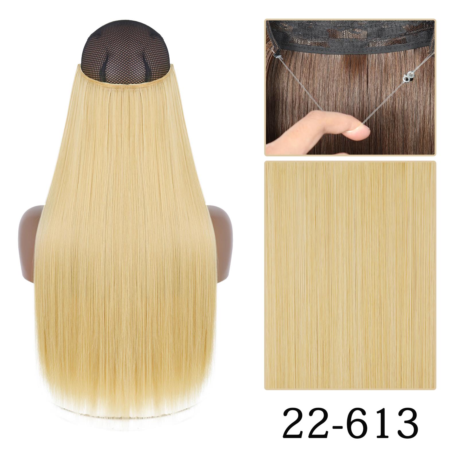 

MERISIHAIR длинные прямые синтетические волосы для наращивания без зажимов, коричневые, блонд, натуральные невидимые проволочные волосы для женщин 55CM