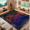 City Cyberpunk Theme Crystal Velvet Floor Rug Personalized Custom Name Text Warm Carpet Home Decoration