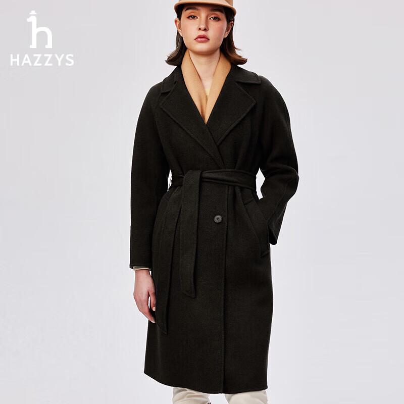 

HAZZYS Women s Autumn/Winter Loose Belted Mid-Length Coat L