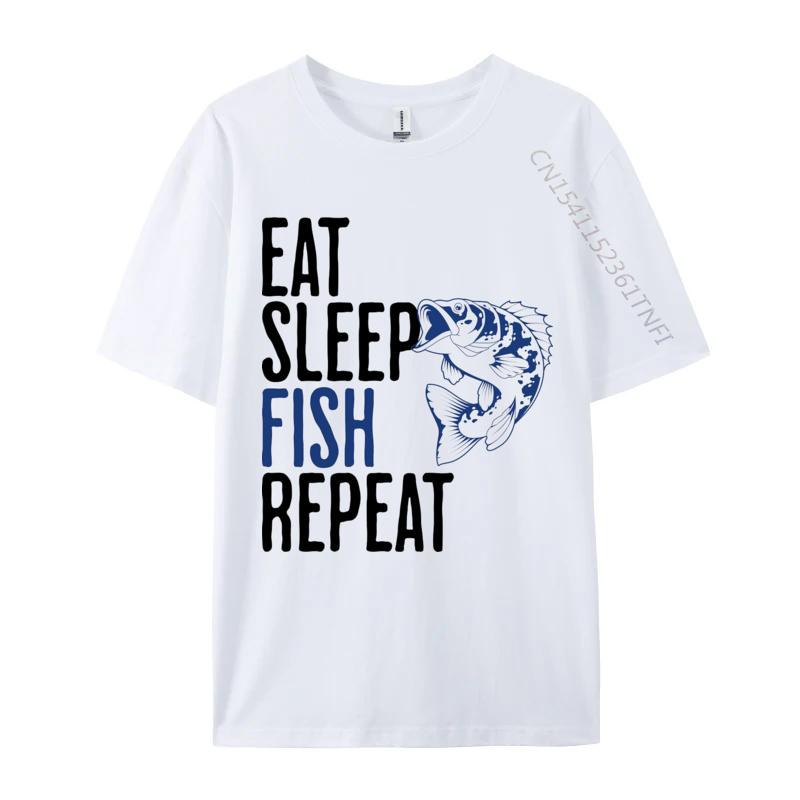 Eat Sleep Fish Repeat Tshirt Fashionable Men Tops T Shirt Rife T Shirts Graphic T Shirts 100 Cotton Black 3XL