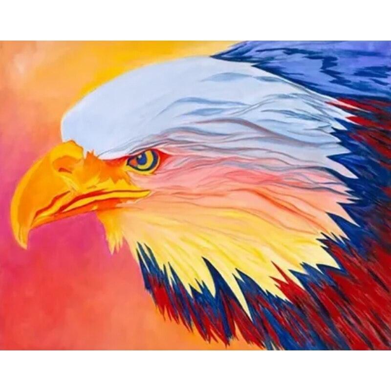 New 5D DIY Diamond Painting Eagle Head Diamond Embroidery Animal Cross Stitch Full Round Drill Home Decor Manual Art Gift