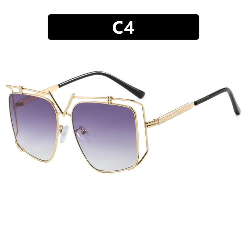 Oversized Sunglasses Women For Men Vintage Sun Glasses Punk Popular Outdoor Luxury Brand Designer Metal Hollow Eyewear Uv400