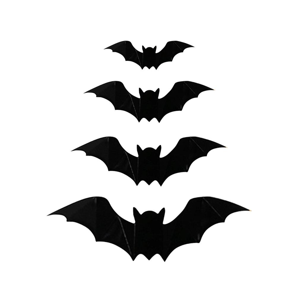 Colorful Three-DimensionalBat Halloween Sticker Decoration Stickers, Party Decoration Wall Stickers