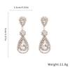 European and American Atmospheric Exquisite Diamond Studded Water Droplet Earrings, Light Luxury Temperament Wholesale