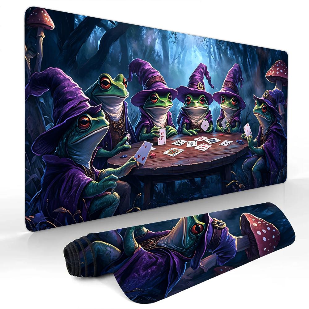 Magic Frog Card Party Mouse Pad Desk Mat Large Computer Office Carpet Xxl Mousepad Gamer Gaming Pc Accessories Keyboard Rug