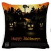 Halloween Pillow Pumpkin Little Witch Horror Cushion Linen Cushion Cover Holiday Party Pillow Cover Bed Backrest