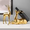 Golden Deer Wine Rack, European Resin, Handicraft Home Wine Cabinet, Animal Decorative Ornaments.