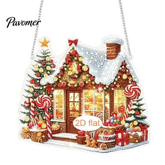 Easy to Hang Xmas Tree Ornaments Christmas Hanging Pendant with Chain, Lightweight Winter Wall Decor, Double-sided Indoor Festive Decorations Acrylic