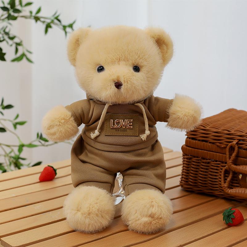 Plush Teddy Bear Doll in Hoodie - Sitting Version, High-Grade Wedding Toy