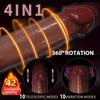 Silicone Realistic Female Push-in Telescoping Vibrator Functional G-spot Clitoral Anal Stimulation Female Couples Adult Toys