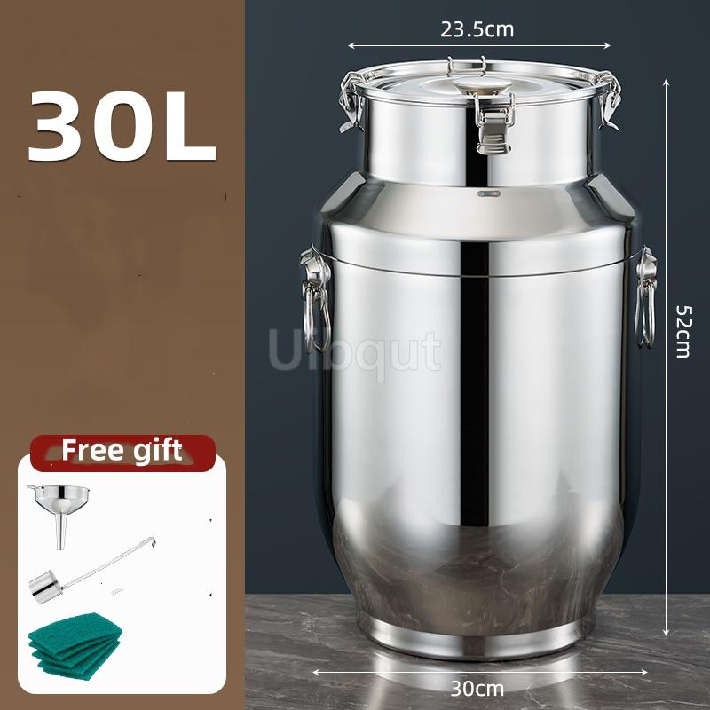 Stainless Steel Sealed Tank Large Capacity Rice Oil Wine Barrel Tea Can Milk Bucket Edible Oil Barrel Wine Jar Sealed Tank