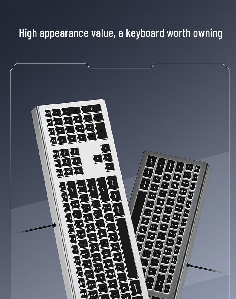 KB460 Ultra-Thin RGB Backlit Silent Wired Keyboard for Gaming & Office Use