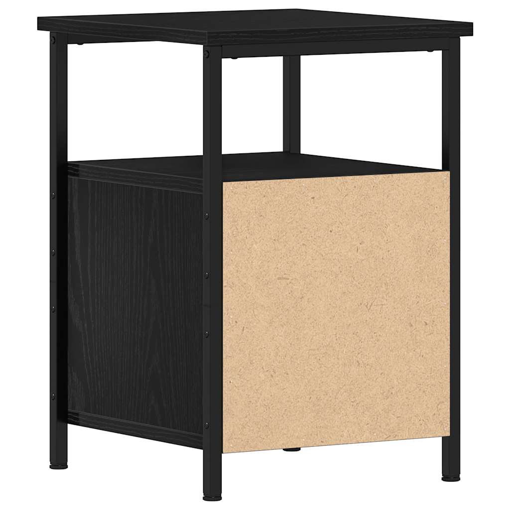 Nightstand In Black Oak Look 34 X 35.5 X 50 Cm Particleboard