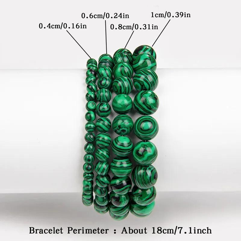 Latest Models 6 8 10mm Green Malachite Bracelet Men Women Bangle for Best Friend Gift Handmade Beaded Natural Stones