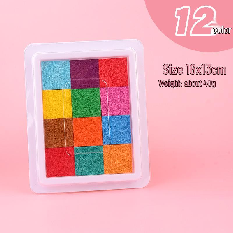 24-Color Square Fingerprint Ink Pads for Kids - Ideal for Finger Painting & Stamping in Kindergarten