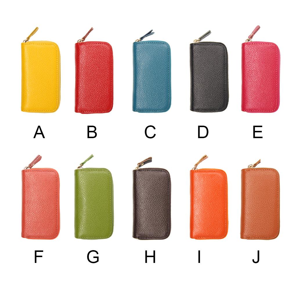Leather Key Case Card Holder Zipper Purse Universal Holder Organizer Vintage Premium Multifunctional Unisex Purses