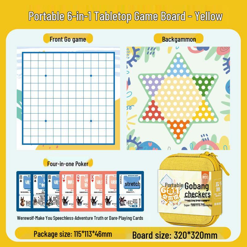 Portable Ludo & Animal Chess: Pocket-Sized 5-in-a-Row Kids' Board Game