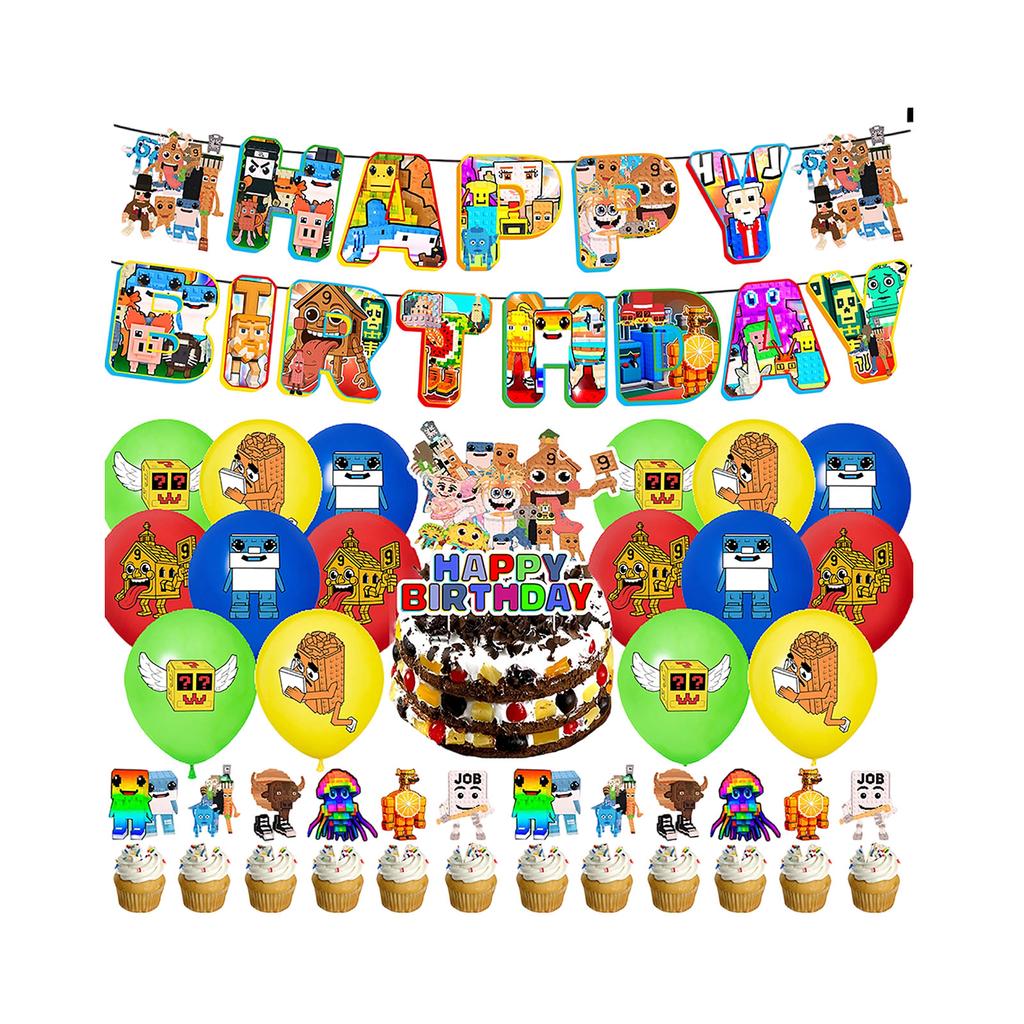 Theme Birthday Party Decoration Birthday Flag Balloons Cake