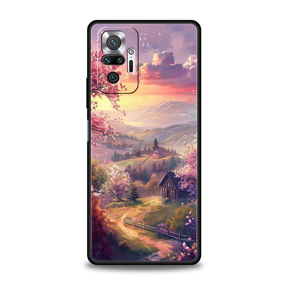 Korean Flower Phone Case Cover for Redmi 14C 10C Note 15 14 13 12 10 11 K40 Pro Plus 5G Soft TPU Shockproof Shell Fundas Capas