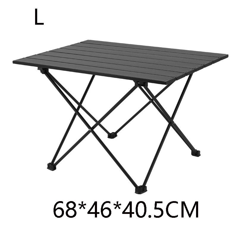 

Легкий алюминиевый складной стол Портативный походный стол Компактный ролл-топ дизайн для пикника на открытом воздухе, барбекю, пляжа L чёрный