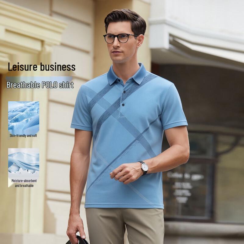 POLOMEISDO Men s Color-Block Twill Polo Shirt M