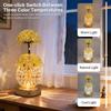 Decorative Flower Glass Bottle USB Night Light Decorative Lamp with Touch Control for Living Room Bedroom Dining Room