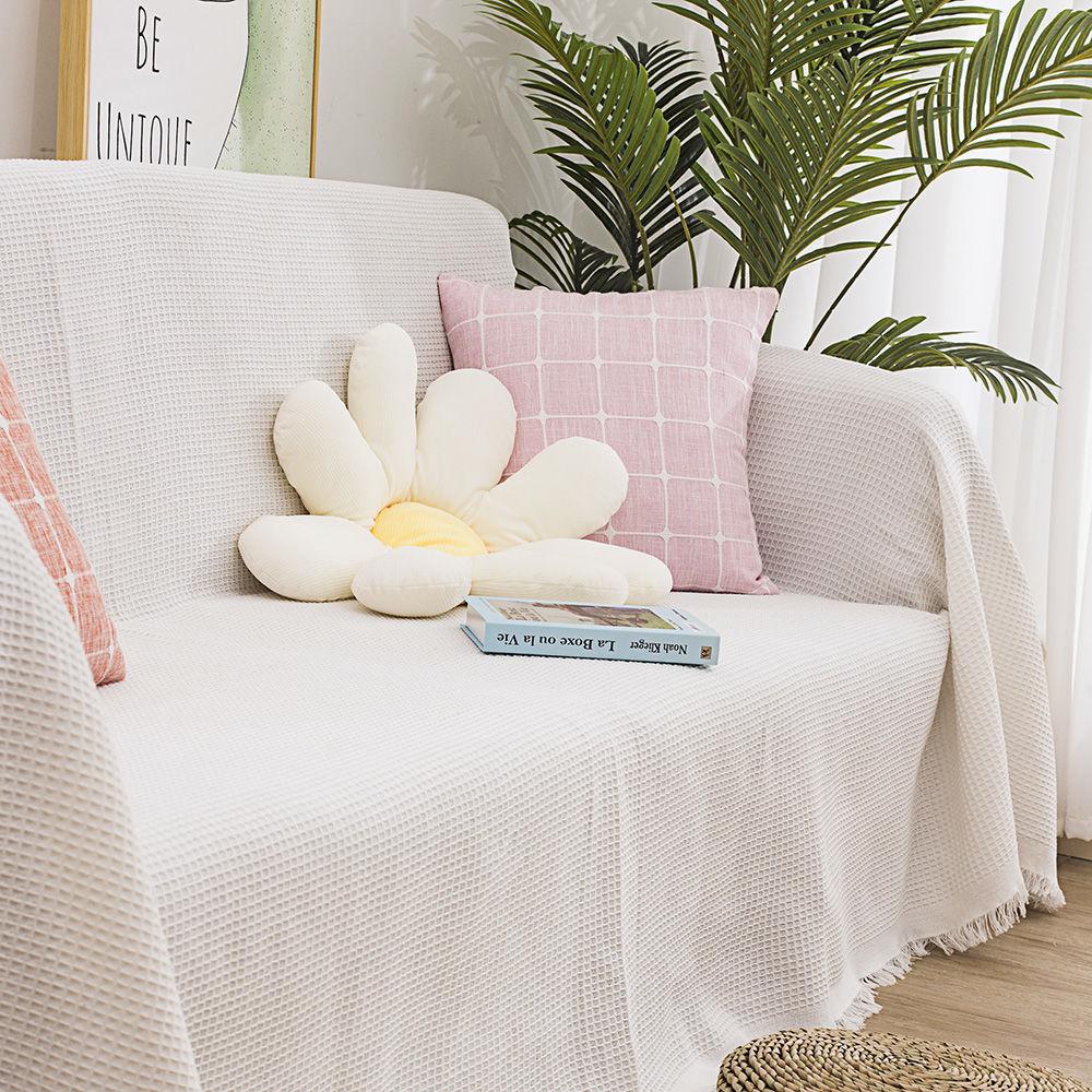 Tablecloth Japanese Thickened Cotton And Linen Fabric High-End Light Luxury Retro Waffle Dining Table Square Table Round Table Cloth