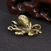 Antique Bronze Brass Octopus, Home & Office Decor, Mini Desktop Ornament, Creative Tea Art Animal Craft