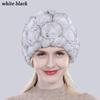 New Arrival Flowers Real Fur Hats Winter Russian Women Natural Rex Rabbit Fur Caps Lady Genuine Rex Rabbit Fur Beanies Cap