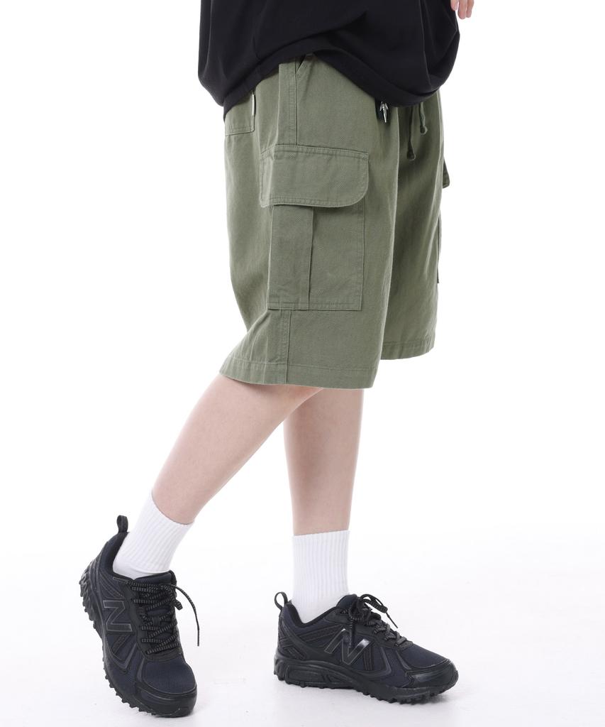 MODERMENT [Nylon Version Added] Bdu Wide Cargo Shorts [Khaki]