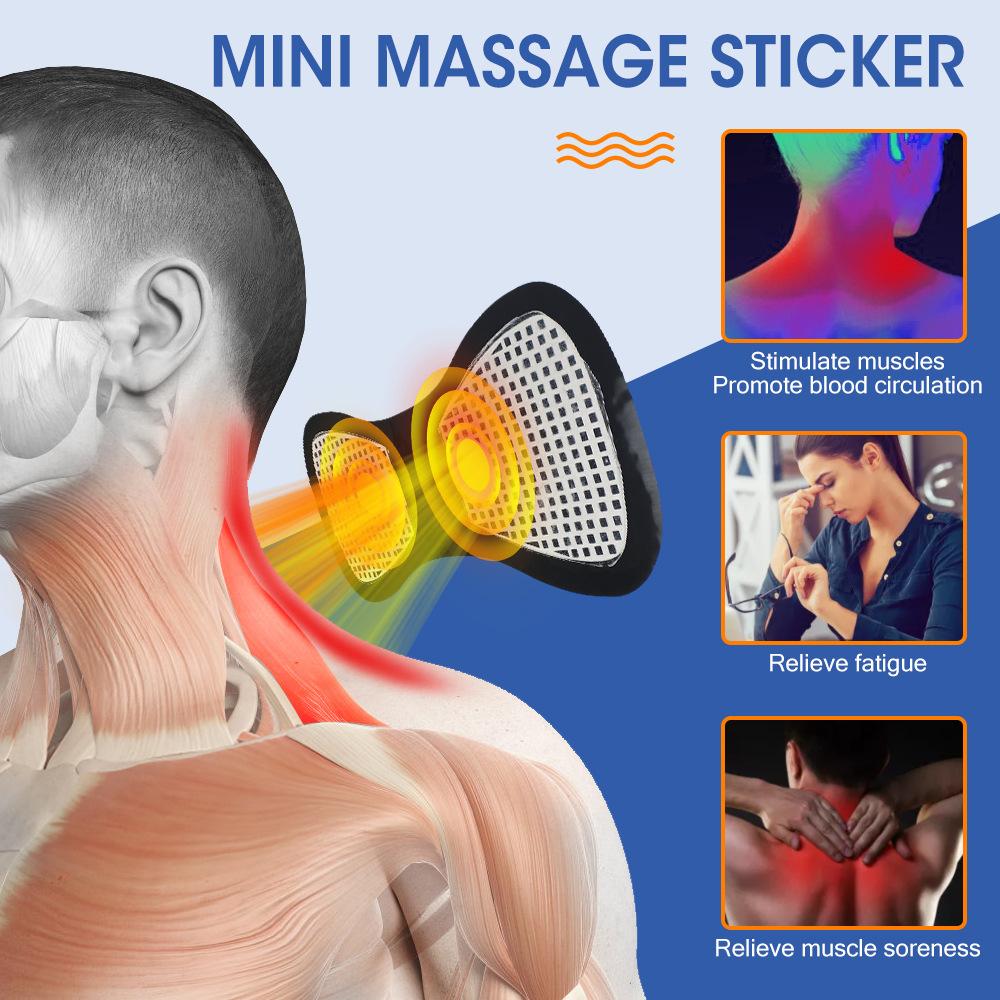 1PC LCD Display Neck Massage Electric Massager Mini Cervical Back Patch Stimulator Massager Mat Portable Gel Pad Stickers Slim