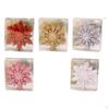 6 Pieces Christmas Glittering Snowflake Ornaments 12x10.5cm Multipurpose for DIY Craft Projects PP